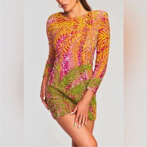Retrofete Nikki Sequin Palm Dress size medium